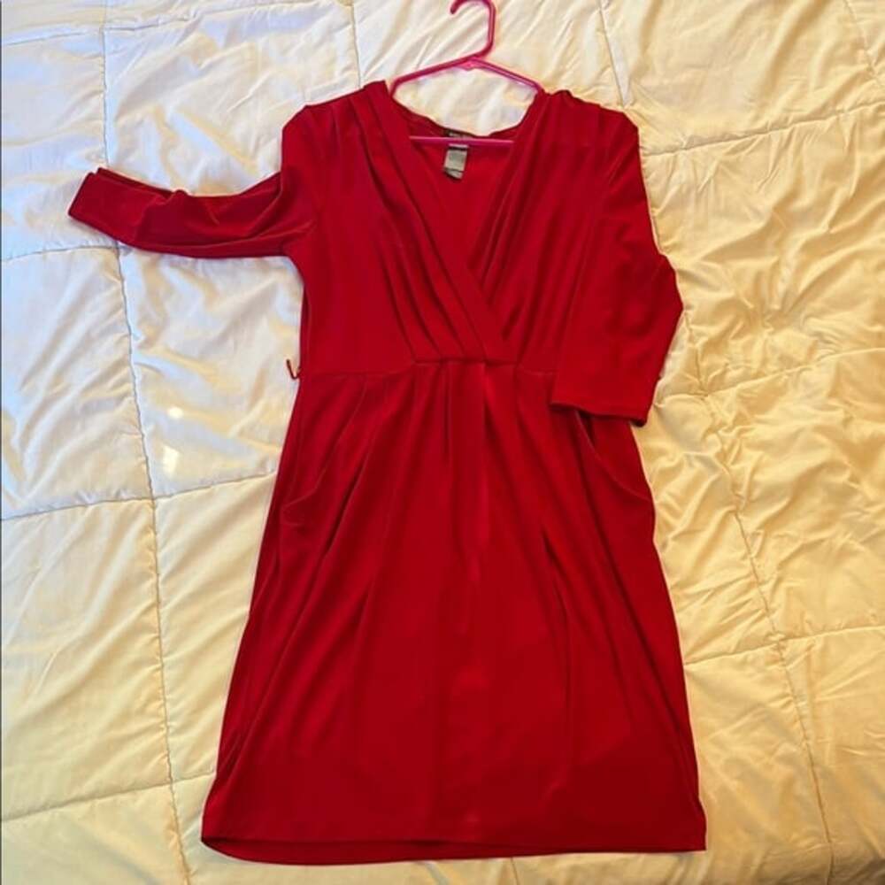 Bisou Bisou Vibrant Red Dress with Pockets
